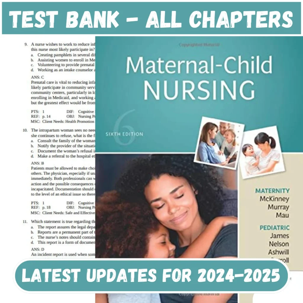 Test Bank Maternal-Child Nursing 6th Edition By Emily Slone | All Chapters Included