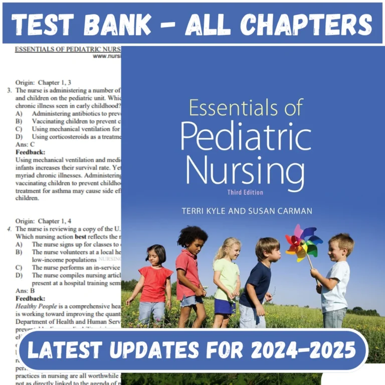 Test Bank Essentials Of Pediatric Nursing 3rd Edition Kyle | All Chapters Included