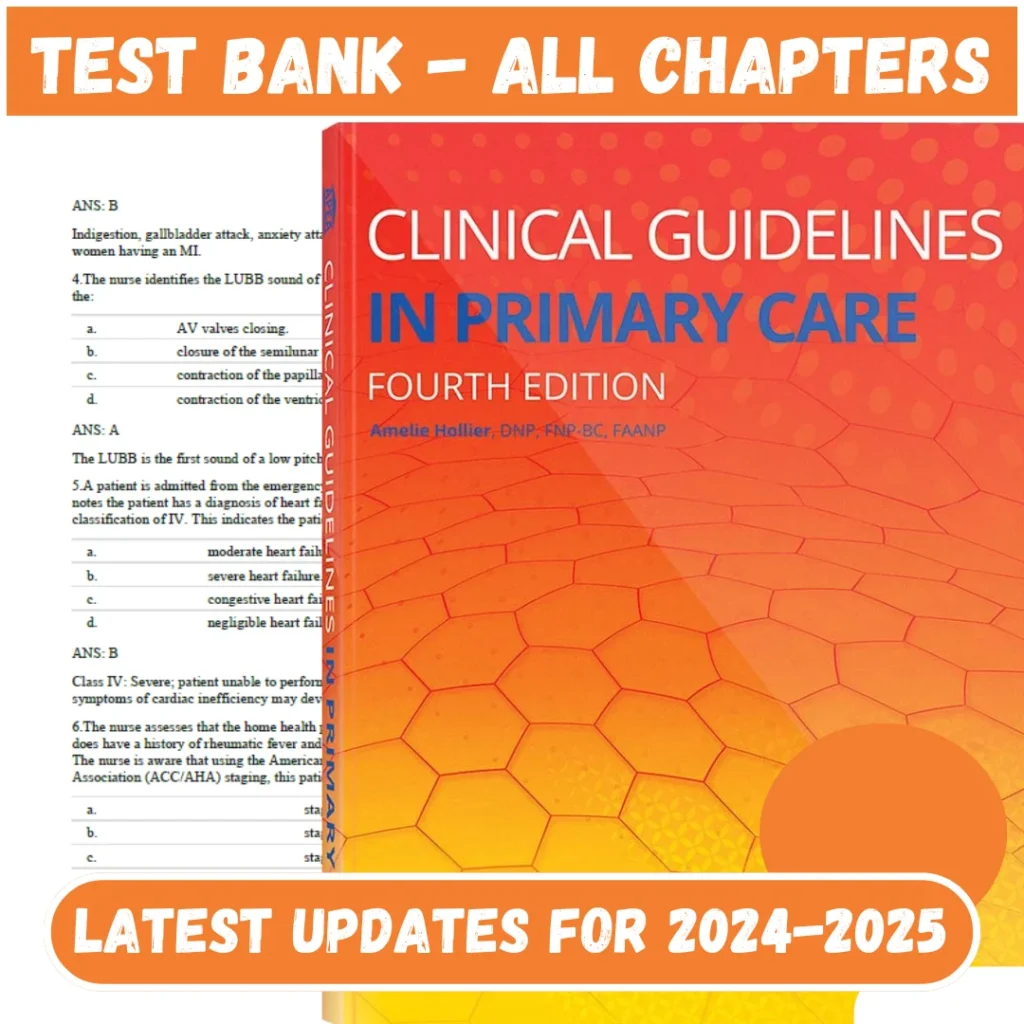 Test Bank Clinical Guidelines in Primary Care 4th Edition All Chapters Included