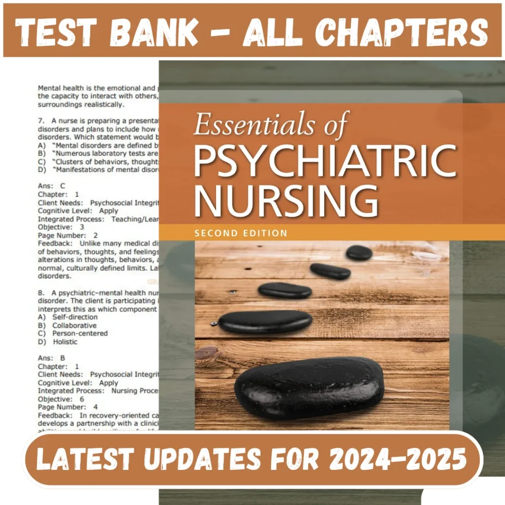 Test Bank Essentials of Psychiatric Nursing 2nd Edition by Boyd All Chapters Included