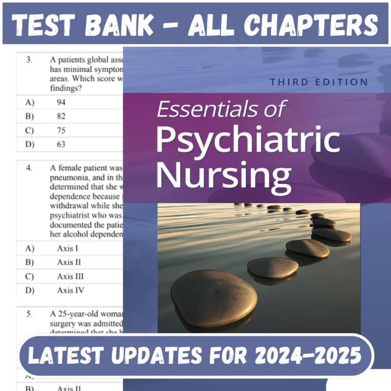 Test Bank Essentials of Psychiatric Nursing 3rd Edition All Chapters Included