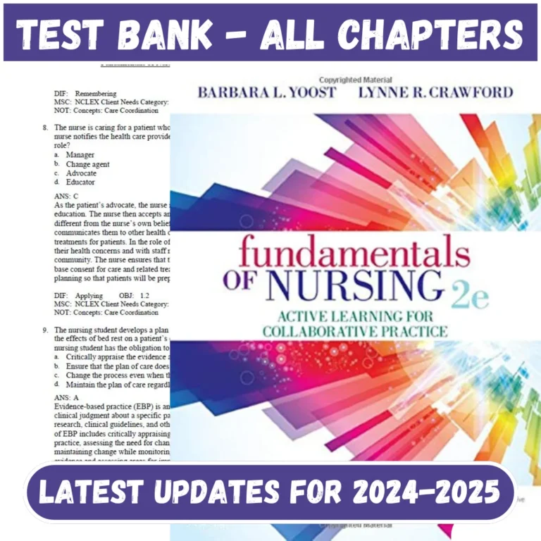 Test Bank for Fundamentals of Nursing Active Learning for Collaborative Practice 2nd Edition