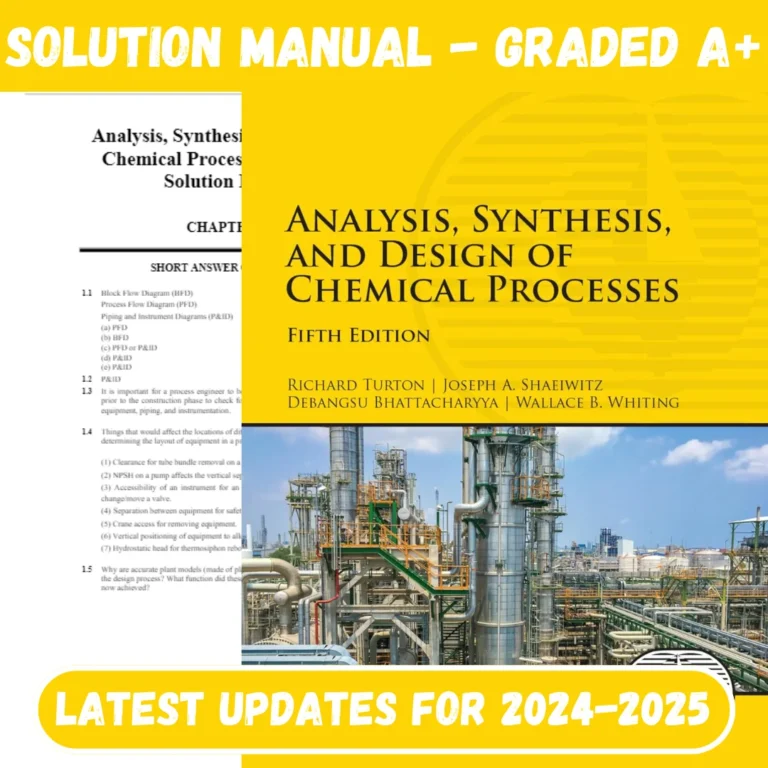 Solution Manual for Analysis, Synthesis, and Design of Chemica