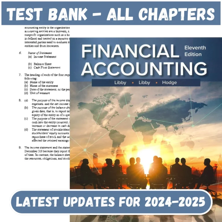 Solution Manual for Financial Accounting 11th Edition by Libby