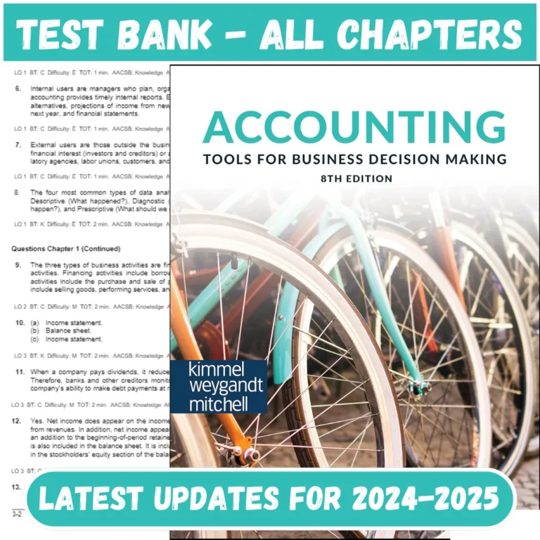 Test Bank Accounting Tools For Business Decision Making 8th Edition Kimmel