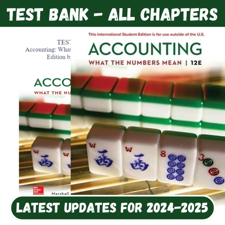 Test Bank Accounting What the Numbers Mean, 13th Edition by David Marshall