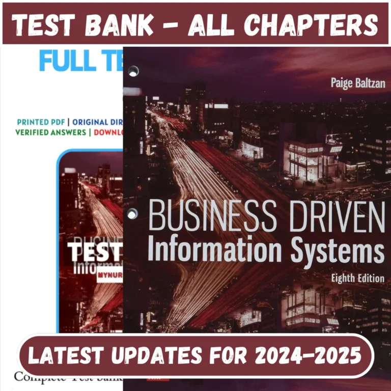 Test Bank Business Driven Information Systems 8th Edition Baltzan