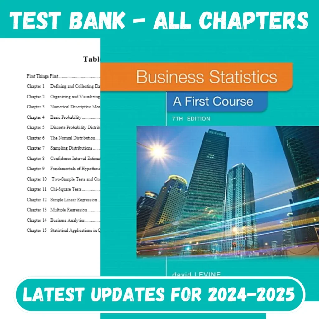 Test Bank Business Statistics A First Course 8th Edition Levine