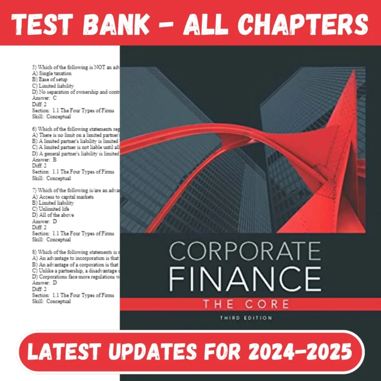 Test Bank Corporate Finance, 3rd Edition by Jonathan Berk