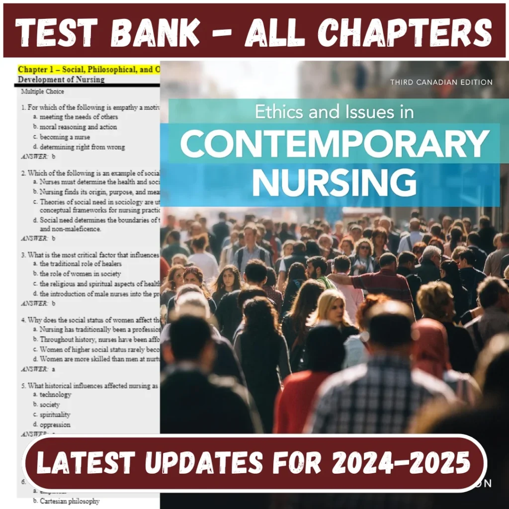 Test Bank Ethics and Issues in Contemporary Nursing 3rd Canadian Edition by Mar