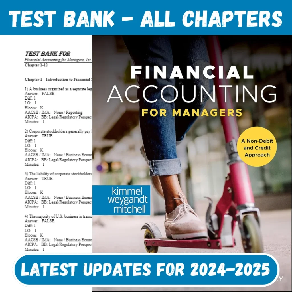 Test Bank Financial Accounting for Managers, 1st Edition Paul D. Kimmel