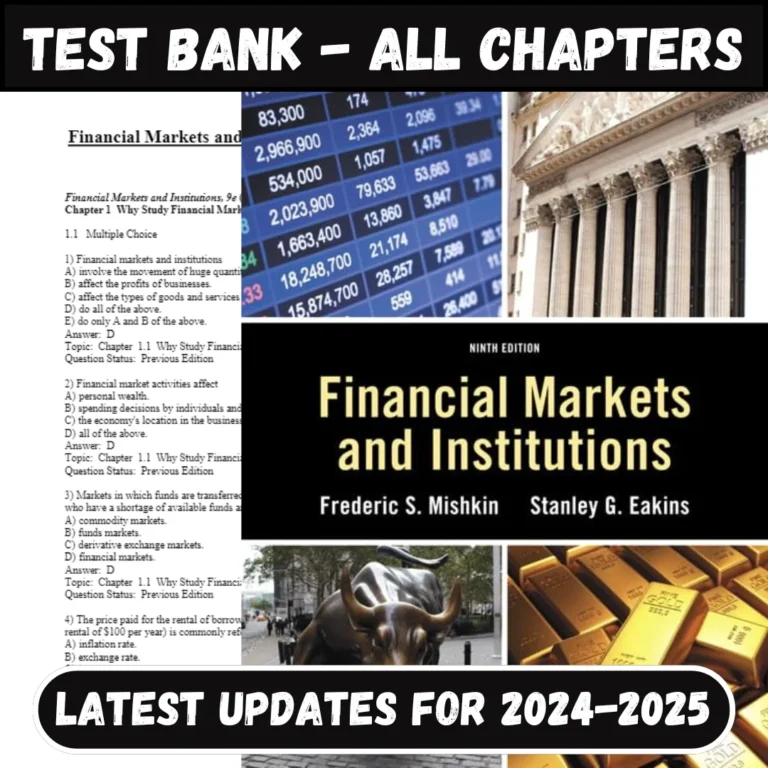 Test Bank Financial Markets and Institutions 9th Edition Mishkin