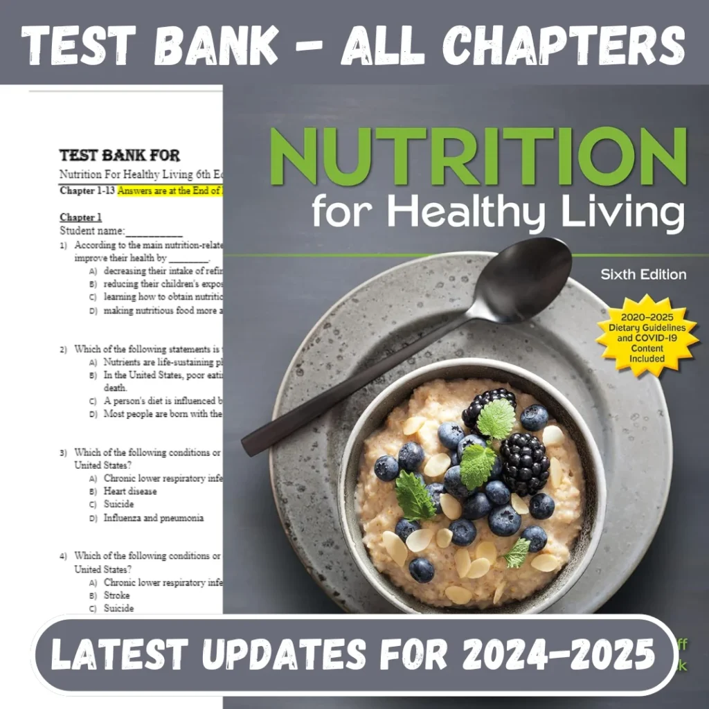 Test Bank Nutrition For Healthy Living 6th Edition Schiff