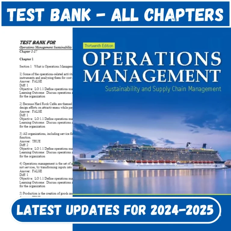 Test Bank Operations Management Sustainability and Supply Chain Management