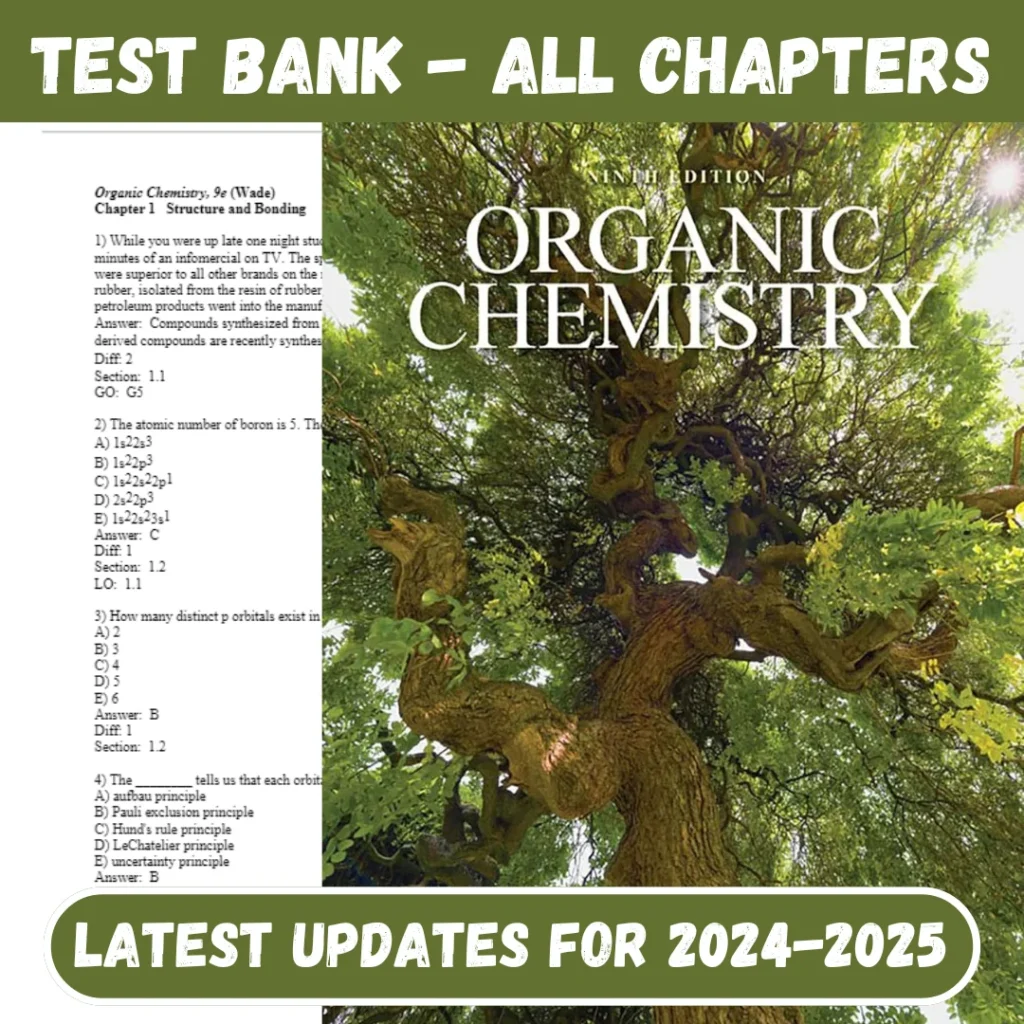 Test Bank Organic Chemistry 9th Edition Leroy