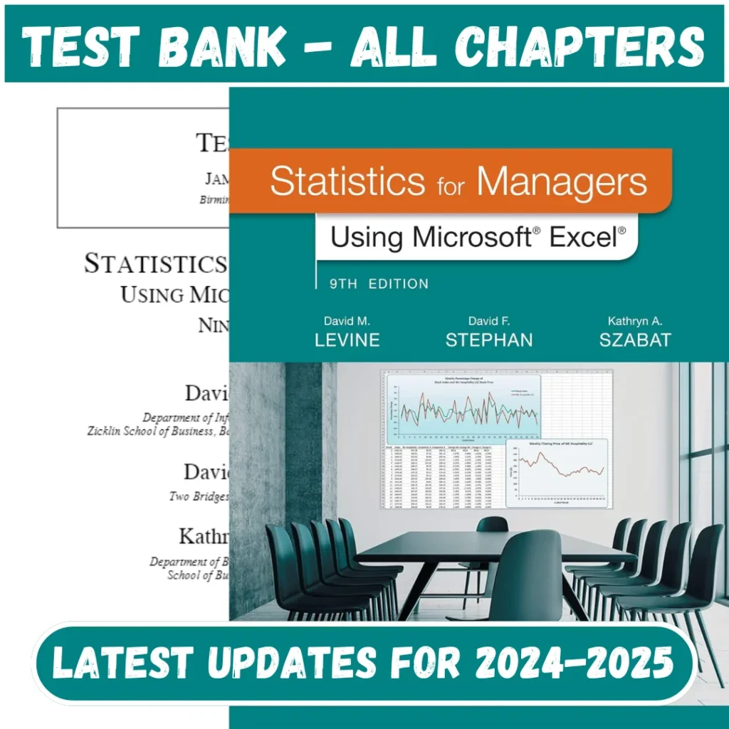 Test Bank Statistics for Managers Using Microsoft Excel 9th Edition by Levine