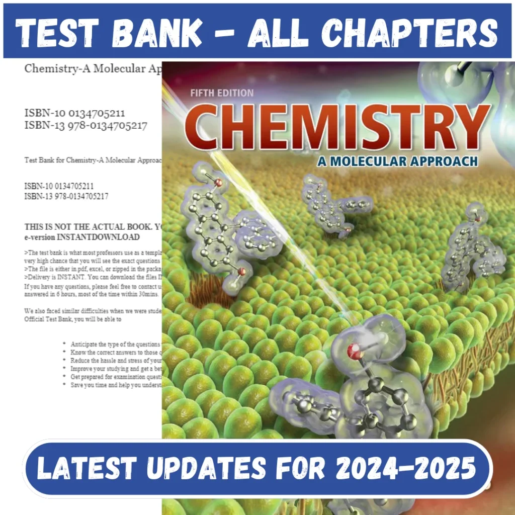 Test Bank for Chemistry A Molecular Approach 5th Edition by Tro All Chapters Included