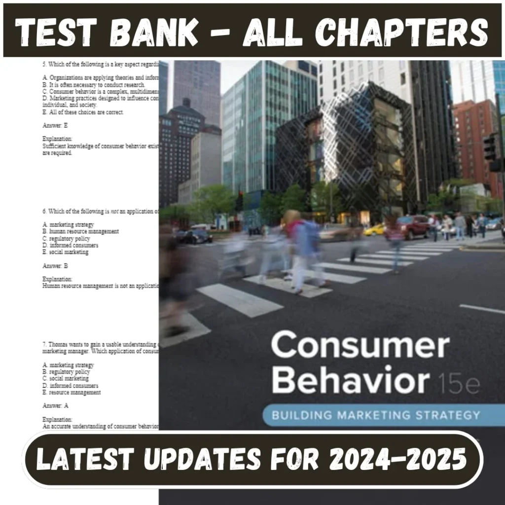 Test Bank for Consumer Behavior Building Marketing Strategy 15th Edition by Mothersbaugh All Chapters I