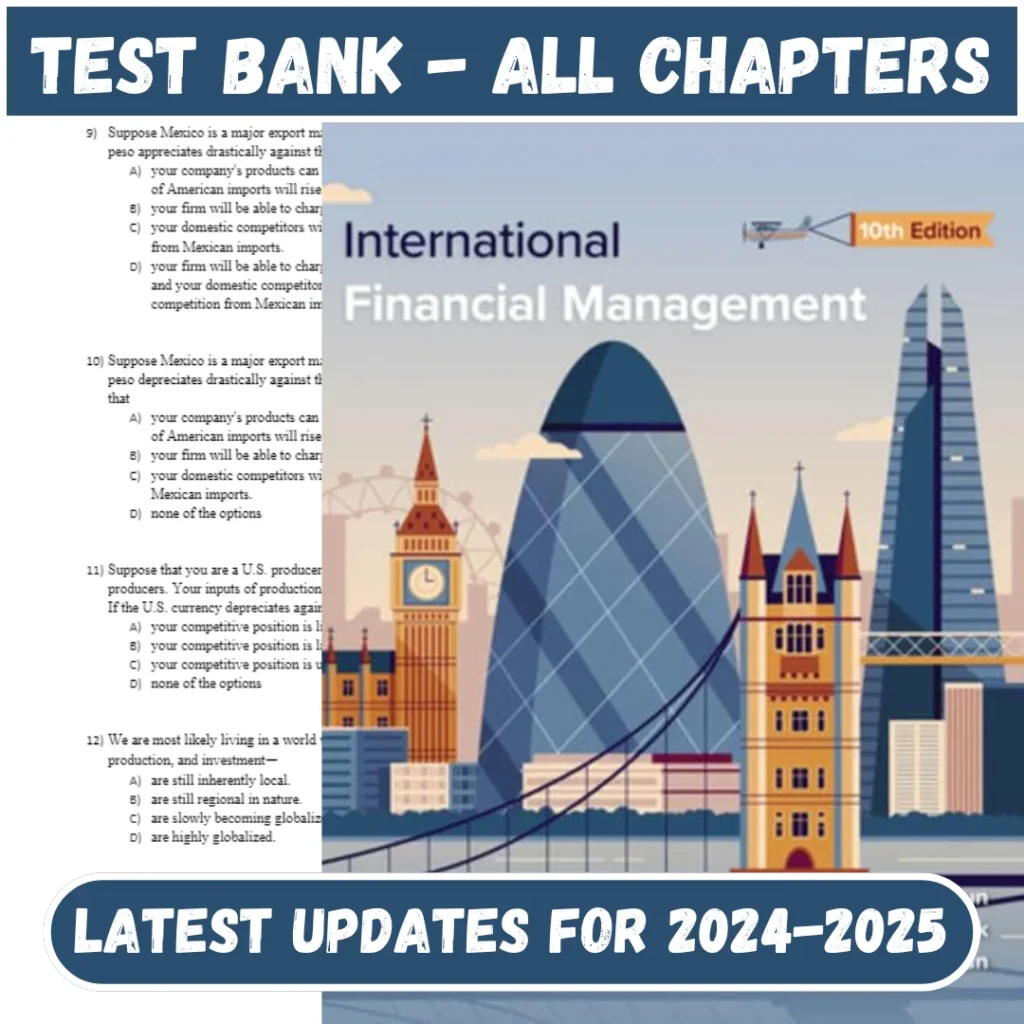 Test Bank for International Financial Management 10th Edition by Eun