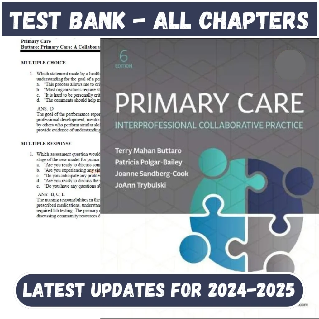 Test Bank for Primary Care, Interprofessional Collabora