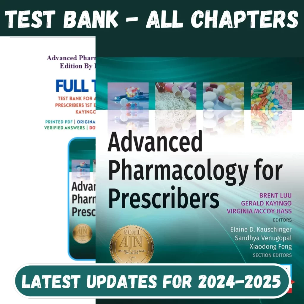 st Bank Advanced Pharmacology for Prescribers 1st Edition