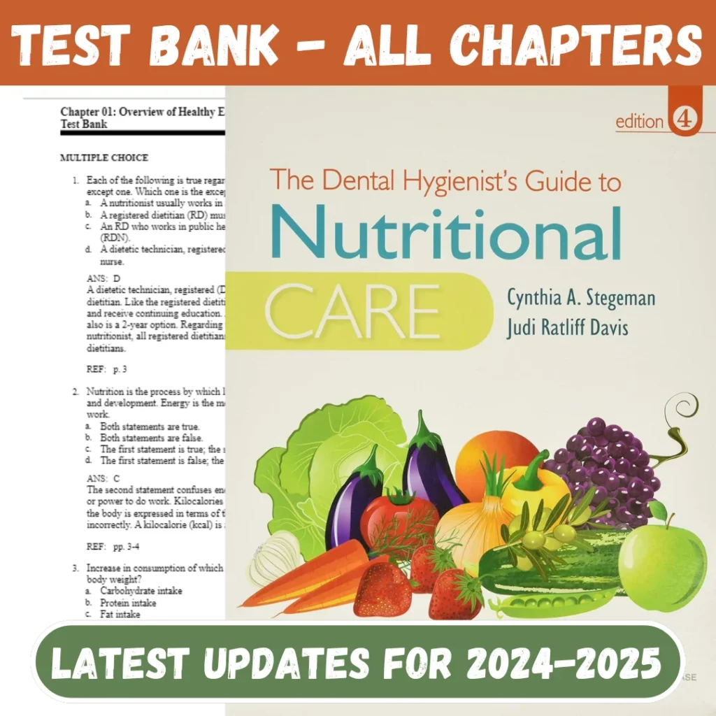 Dental Hygienists Guide to Nutritional Care 4th Edition By Cynthia A. Stegeman