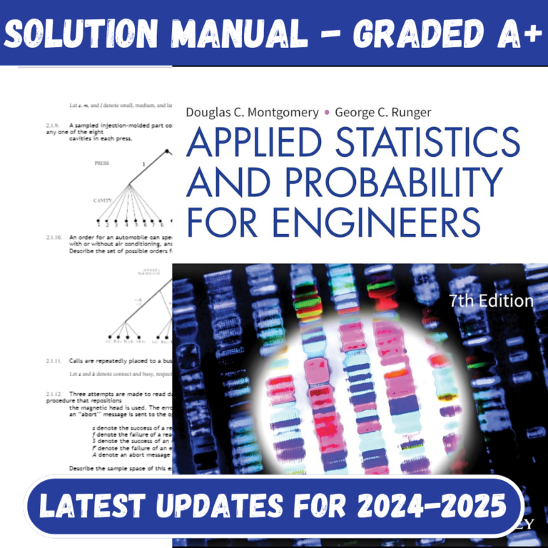 Solution Manual for Applied Statistics and Probability for Engineers 7th Edition by Turton