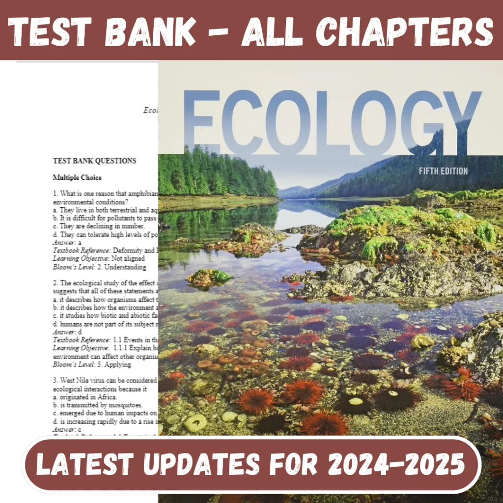 Test Bank Ecology 5th Edition by Bowman