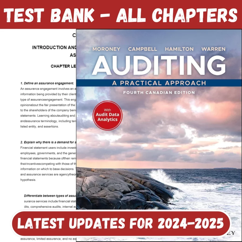 Test Bank For Auditing A Practical Approach, 4th Canadian Edition 4th Edition, Kindle Edition