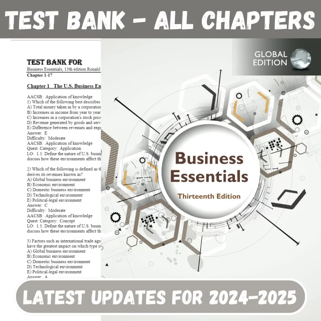 Test Bank For Business Essentials,13th Edition by Ronald J. Ebert, Ricky W. Griffin