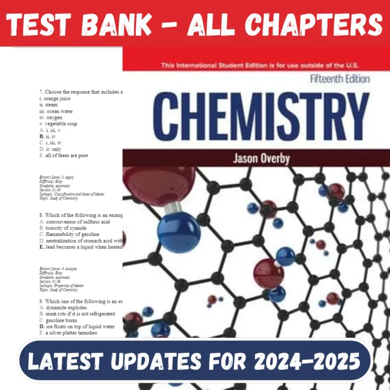 Test Bank For Chemistry, 15th Edition By Jason Overby