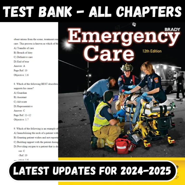 Test Bank For Emergency Care 12th Edition Limmer