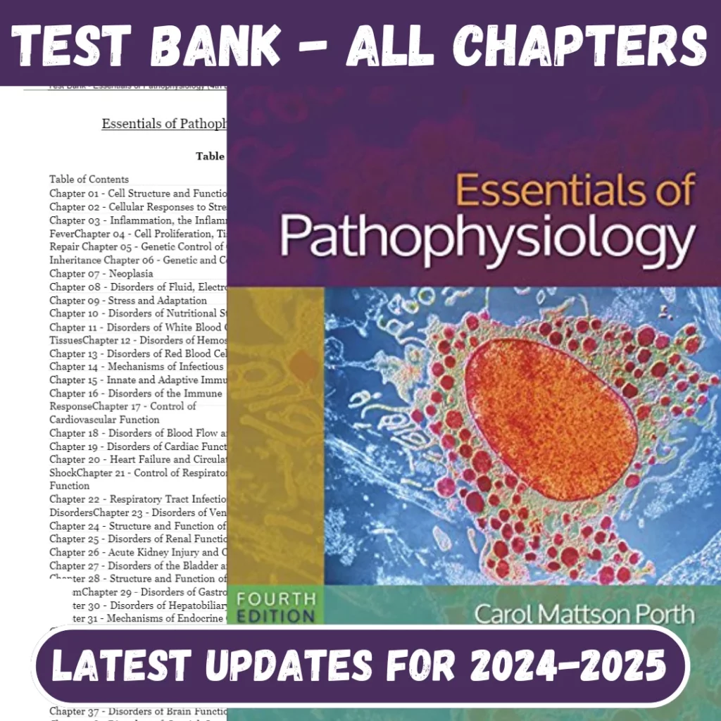 Test Bank For Essentials Of Pathophysiology 4th Edition By Porth