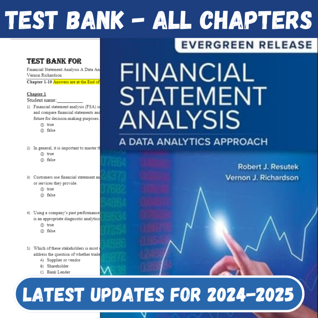 Test Bank For Financial Statement Analysis A Data Analytics Approach 2024 Release