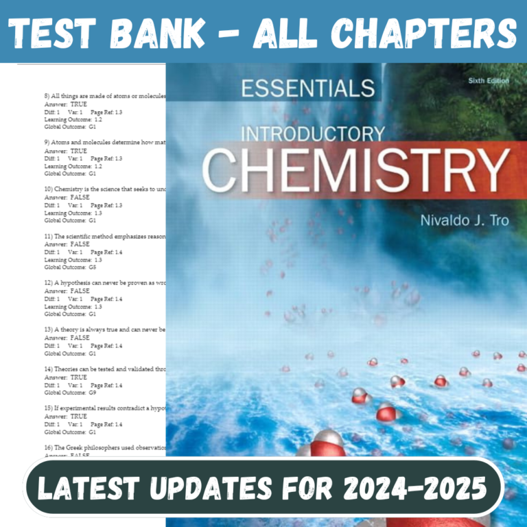 Test Bank For Introductory Chemistry, 6th Edition by Nivaldo J All Chapters Included