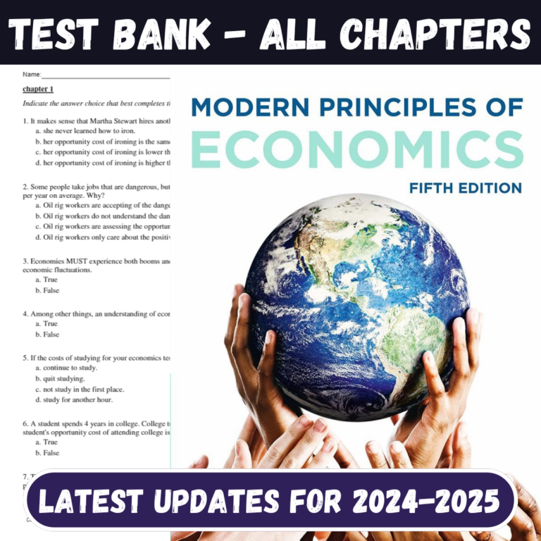 Test Bank For Modern Principles of Economics 6th Edition by Tyler Cowen; Alex Tabarrok All Chap