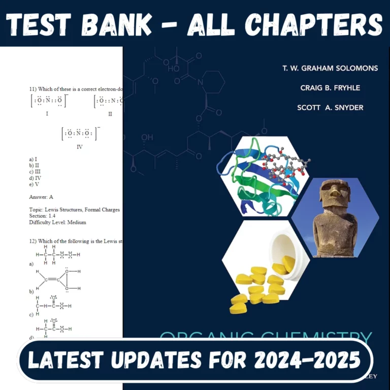 Test Bank For Organic Chemistry 12th Edition by T. W. Graham Solomons