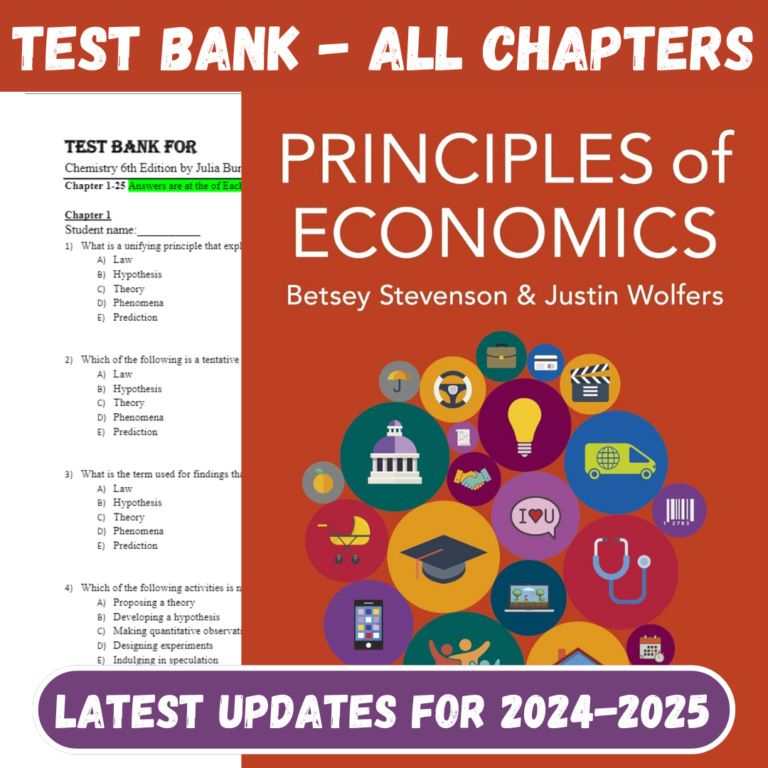 Test Bank For Principles of Economics 2nd Edition by Betsey Stevenson Justin Wolfers All Chapter