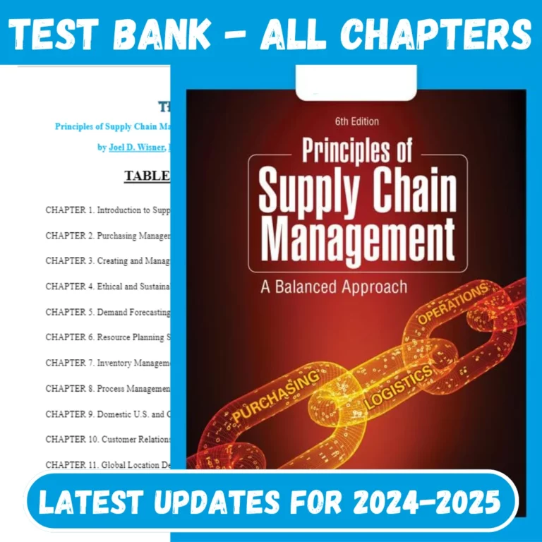 Test Bank For Principles of Supply Chain Management A Balanced Approach 6th Ed