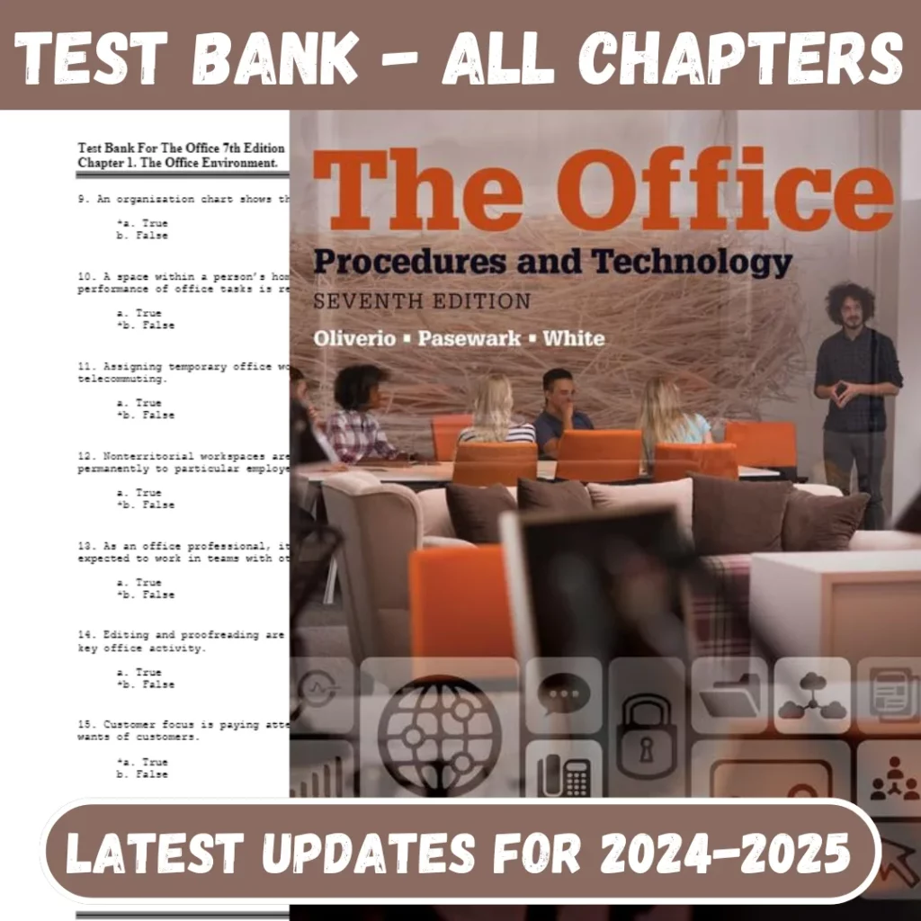 Test Bank For The Office Procedures and Technology - 7th Edition