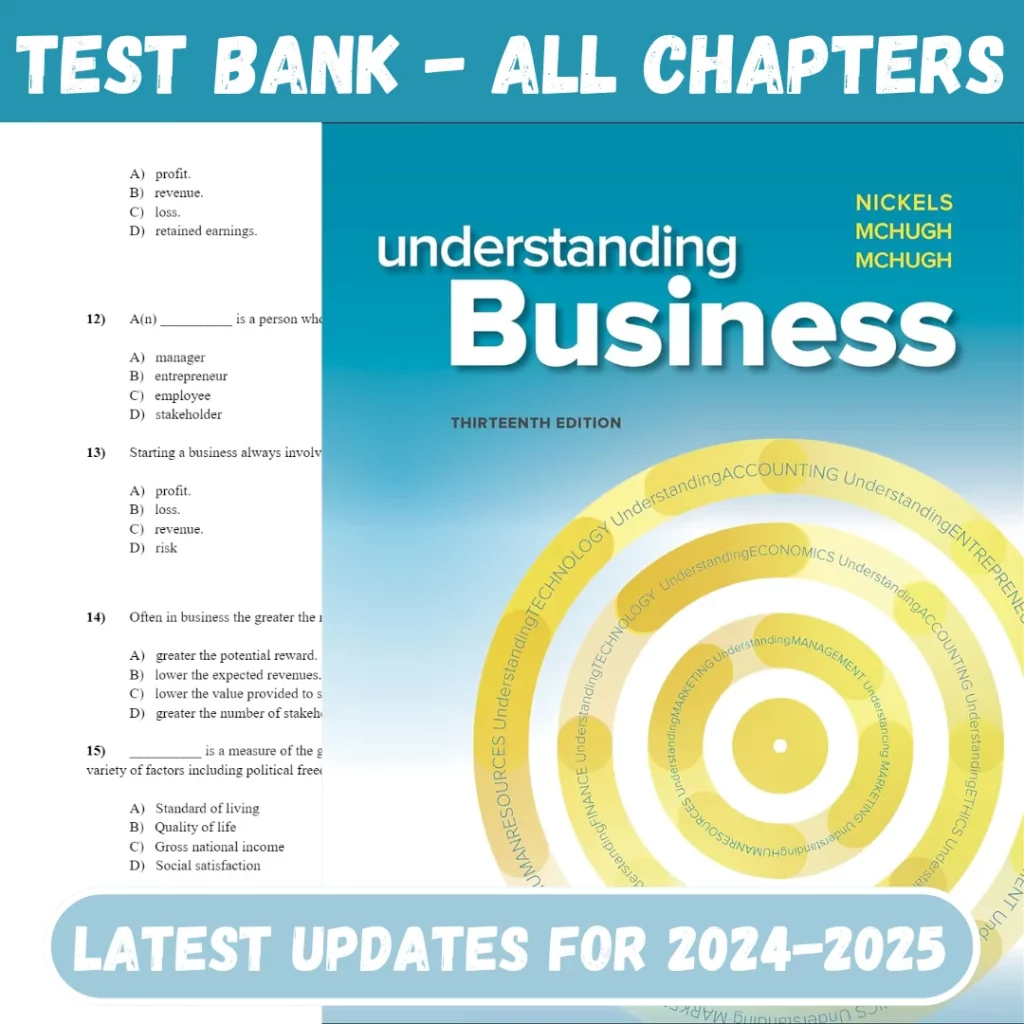 Test Bank For Understanding Business, 13th Edition by William Nickels, Jim McHugh