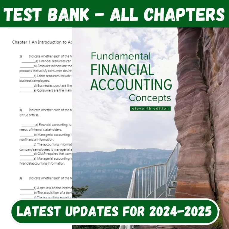 Test Bank Fundamental Financial Accounting Concepts, 11th Edition TEST BANK by Thomas Edmonds