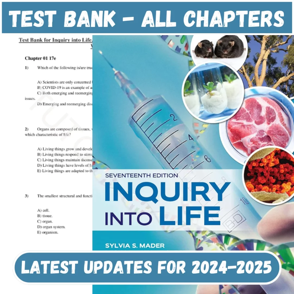 Test Bank Inquiry into Life 17th Edition by Mader