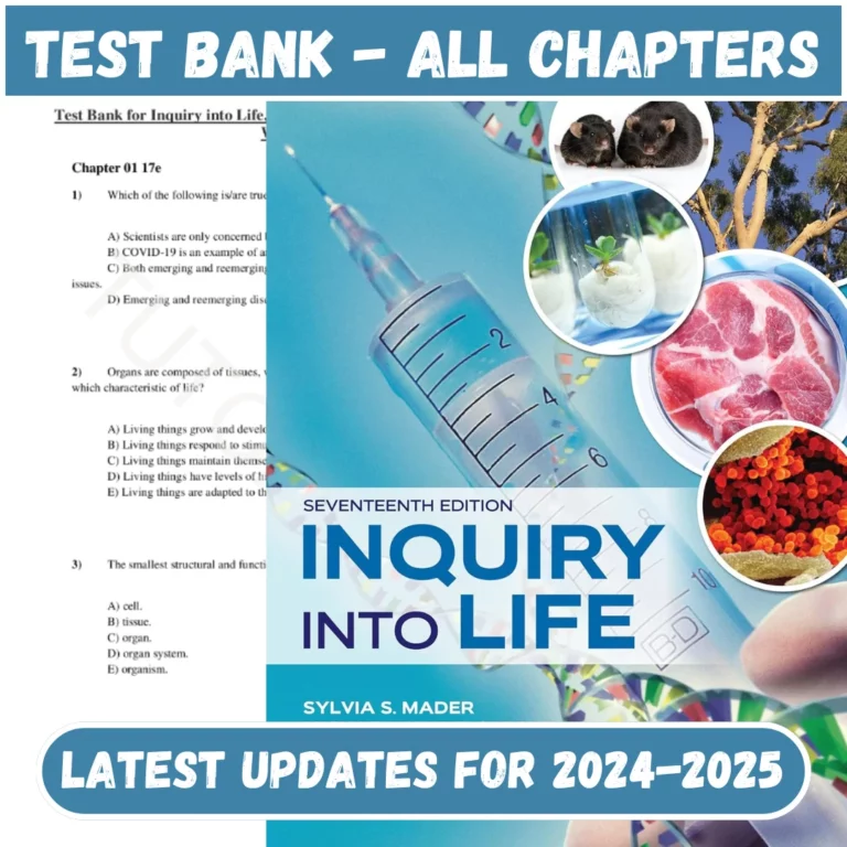 Test Bank Inquiry into Life 17th Edition by Mader