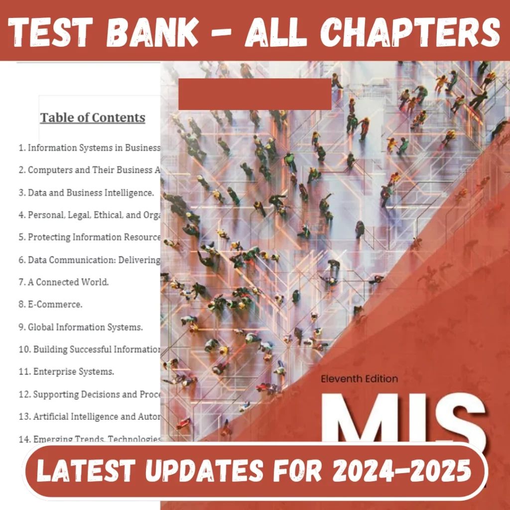 Test Bank Management Information Systems, 11th Edition by Hossein Bidgoli