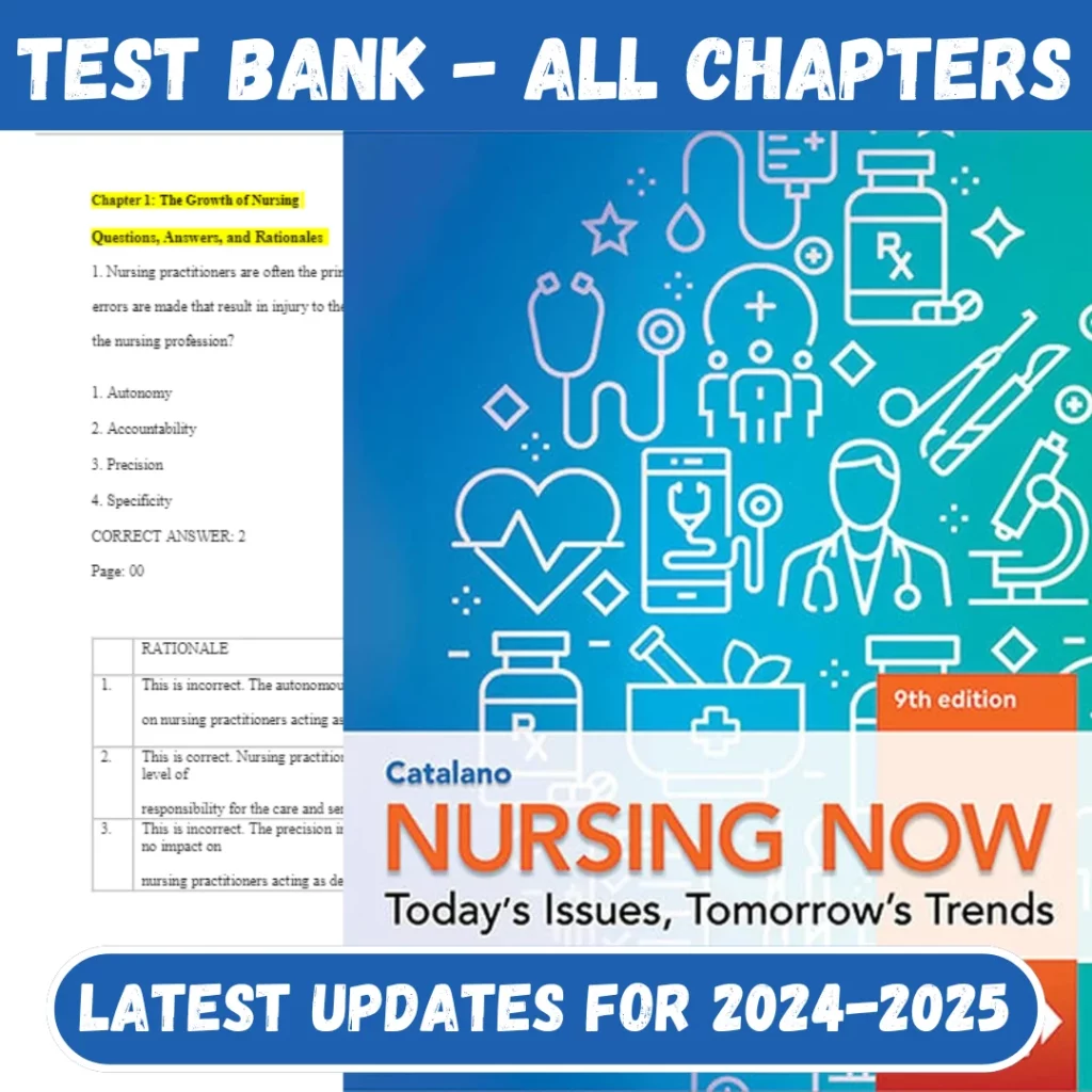 Test Bank Nursing Now Today's Issues, Tomorrow's Trends, 9th Edition by Joseph