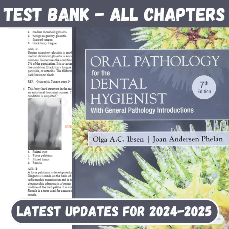 Test Bank Oral Pathology for the Dental Hygienist, 7th Edition by Olga