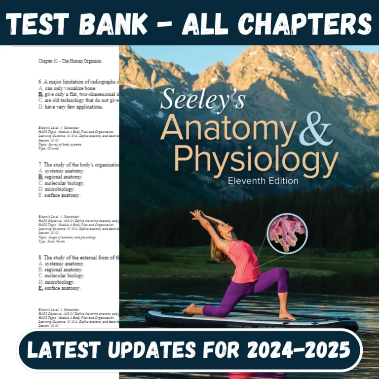 Test Bank Seeleys Anatomy and Physiology 11th Edition By VanPutte