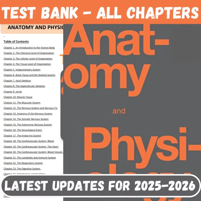 Test Bank for Anatomy and Physiology 1st Edition All Chapters Included