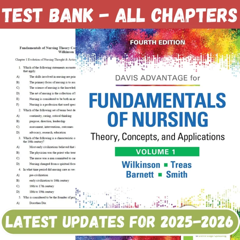 Test Bank for Bates Fundamentals of Nursing Theory Concepts